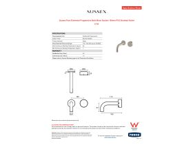 Specification Sheet - Sussex Pure Elemental Progressive Bath Mixer System 160mm PVD Brushed Nickel