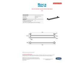 Specification Sheet - Roca Ona Double Towel Rail 800mm Matte Black