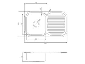 Base MK3 Single Bowl Sink 1 Taphole Left Hand Bowl 850mm Stainless Steel
