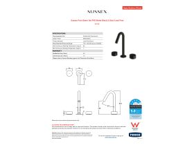 Specification Sheet - Sussex Pure Basin Set PVD Matte Black (5 Star) Lead Free