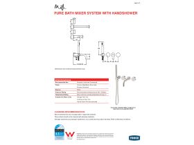 Technical Guide - Milli Pure Progressive Bath Mixer System 160mm with Hand Shower Right Hand Matte Black