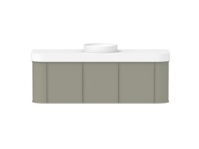 Supporting Image - Kado Era Double Curve All Door 1500mm Wall Hung Vanity Centre Basin 90mm Durasein Top Wolfram Green