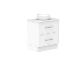 Supporting Image - Kado Lux All Drawer 750mm Floor Mounted Vanity Centre Basin 20mm - White Shaker Angle