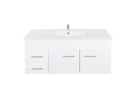 Posh Bristol MK2 1200mm Wall Hung Vanity Unit Centre Bowl 1 Taphole Left Hand Drawers