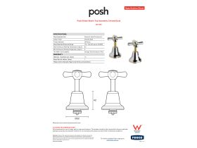Specification Sheet - Posh Bristol Basin Top Assembly Chrome/Gold