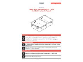 Installation Instructions - Memo Oscar Inset/Undermount 1 & 1/2 Bowl Sink Overflow No Taphole