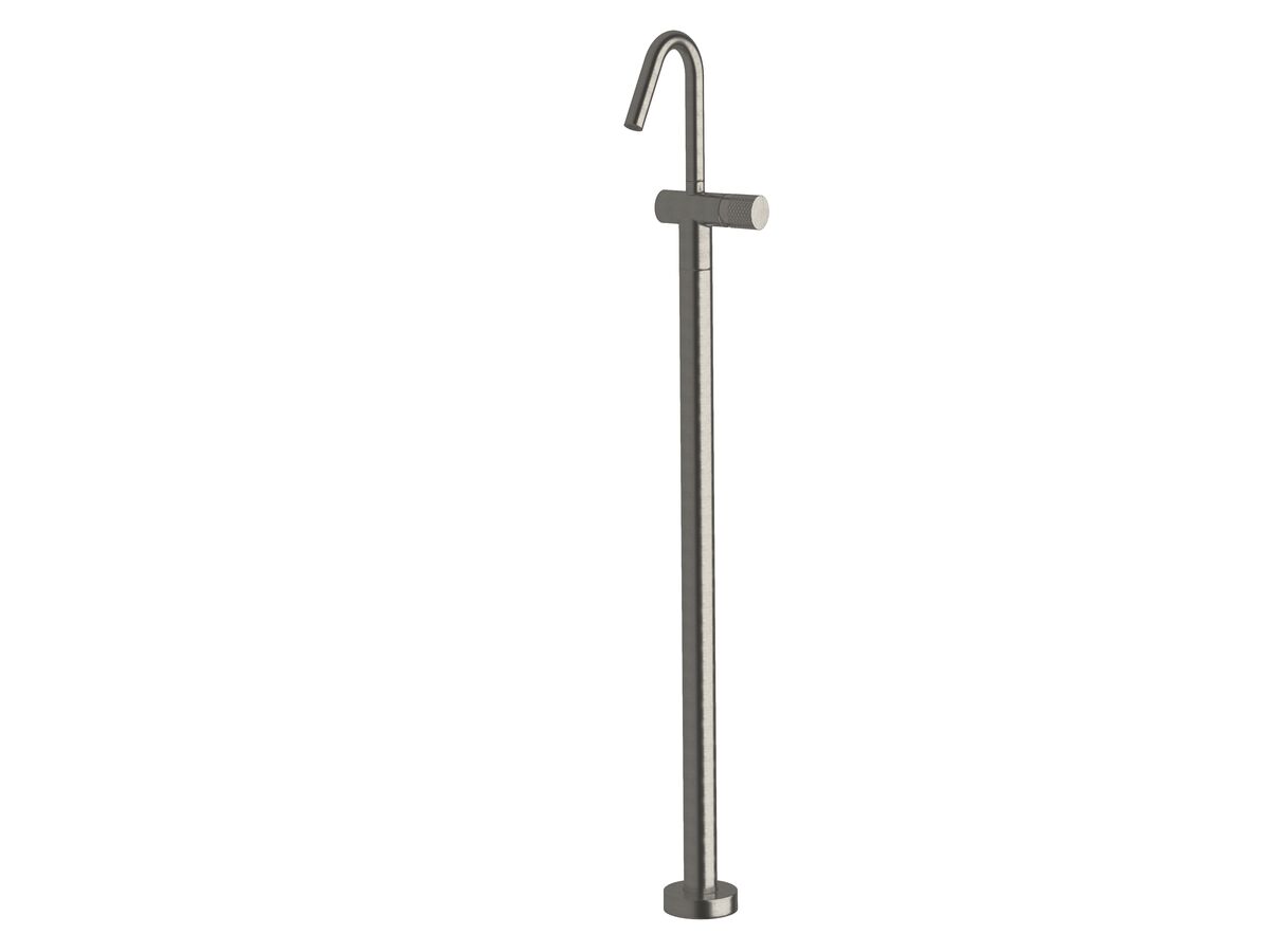 Sussex Pure Floor Mounted Basin Mixer Tap Trimset with Diamond Textured Handle PVD Brushed Gunmetal (5 Star)