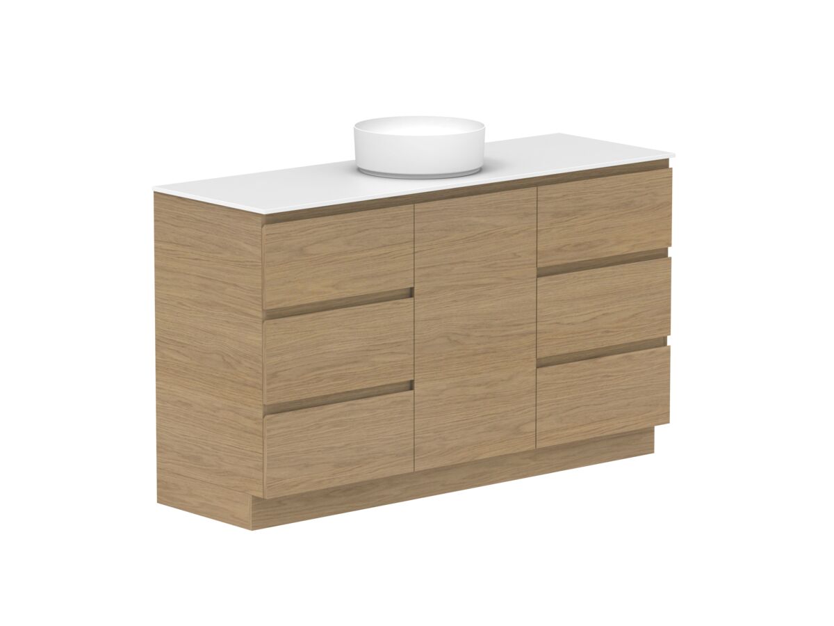 Supporting Image - Posh Domaine Plus Hamper Trio 1500 Floor Mounted Centre Bowl 12mm Durasein Top