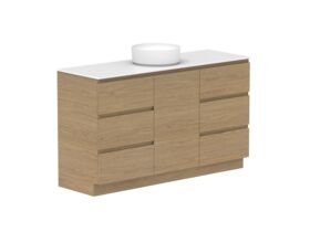 Supporting Image - Posh Domaine Plus Hamper Trio 1500 Floor Mounted Centre Bowl 12mm Durasein Top