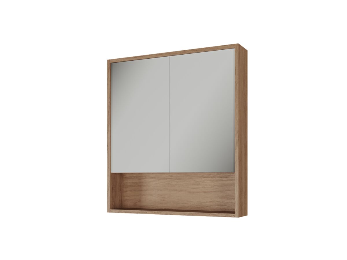 Supporting Image - Kado Aspect 750mm Mirror Cabinet Two Doors with Shelf - Boston Oak Side
