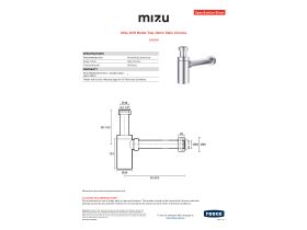 Specification Sheet - Mizu Drift Bottle Trap 40mm Satin Chrome