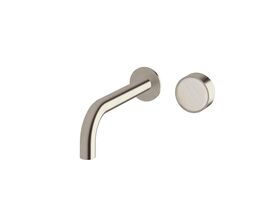 Supporting Image - Sussex Pure Elemental Progressive Wall Basin Mixer System 200mm PVD Brushed Nickel (3 Star) Lead Free with Aurora Insert