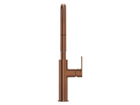 Supporting Image 2 - Mizu Soothe MK2 Gooseneck Pull Out Sink Mixer Curved Brushed Bronze (5 Star) Lead Free - Front