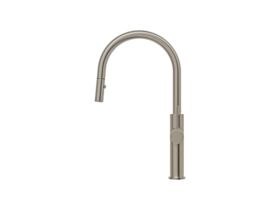 Mizu Drift Pull Out Gooseneck Sink Mixer Curve 2 Function Brushed Nickel (5 Star)