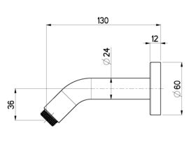 Nikles Overhead Shower Arm 140mm Chrome