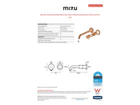 Specification Sheet - Mizu Drift Dial Wall Basin/Bath Mixer Set 2-Piece Trimset Brushed Bronze (6 Star) Lead Free