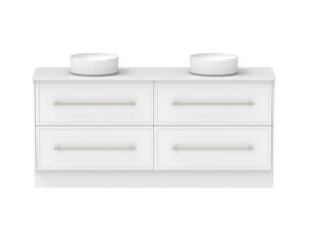 Supporting Image - Kado Lux All Drawer 1800mm Floor Mounted Vanity Double Basin 20mm - White Shaker Front