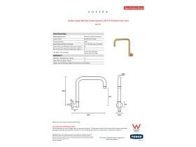 Specification Sheet - Sussex Scala Wall Spa Outlet Square LUX PVD Brushed Pure Gold