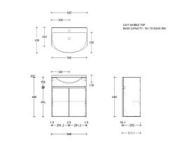 Posh Domaine Semi-Recessed 600 Wall Hung Cast Marble