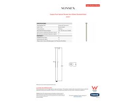 Specification Sheet - Sussex Pure Vertical Shower Arm 500mm Brushed Nickel