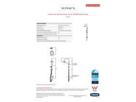 Specification Sheet - Sussex Pure Twin Rail Shower Curved PVD Matte Black (3 Star)