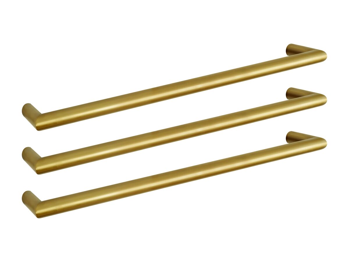Mizu Drift Heated Towel Rail 830mm (Triple Pack) Brushed Brass
