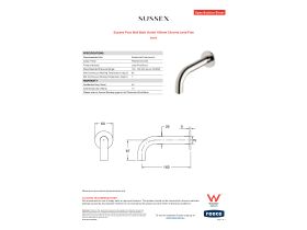 Specification Sheet - Sussex Pure Wall Bath Outlet 160mm Chrome Lead Free