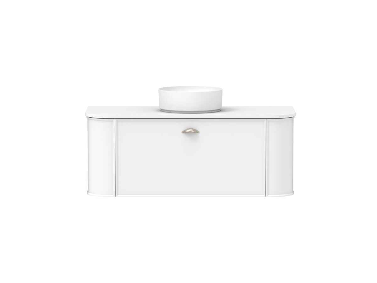 Supporting Image - Kado Era Double Curve All Drawer 1200mm Wall Hung Vanity with Centre Basin 20mm Top Matte White