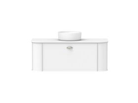 Supporting Image - Kado Era Double Curve All Drawer 1200mm Wall Hung Vanity with Centre Basin 20mm Top Matte White