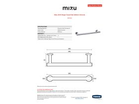 Specification Sheet - Mizu Drift Single Towel Rail 300mm Chrome
