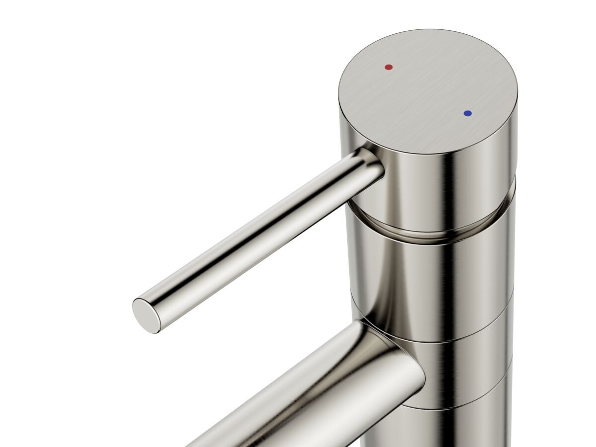 Supporting Image - Posh Bristol Pin Standard Sink Mixer Tap Brushed Nickel (4 Star) Lead Free - Handle