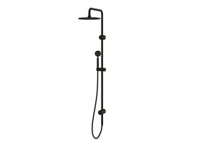 Sussex Pure Twin Rail Shower with Top Rail Water Inlet Matte Black (3 Star)
