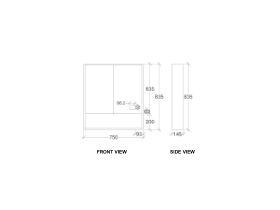 Kado Aspect 750mm Mirror Cabinet Two Doors With Shelf