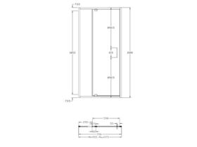 Posh Bristol Alcove Shower Screen 1000mm x 2000mm