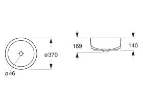 Roca Inspira Round Above Counter Basin 370mm x 370mm