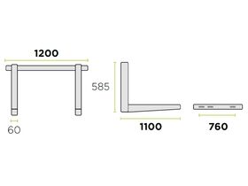 Rodigas Ref Wall Bracket 100kg 1200W1100