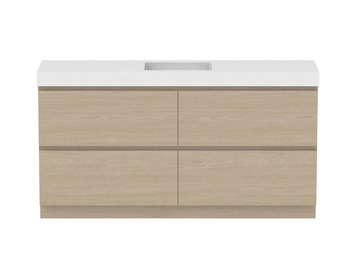 Hero - Posh Domaine All-Drawer Twin 1800mm Floor Mounted Vanity Unit Single Bowl 90mm Top