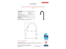 Specification Sheet - Sussex Pure Sink Outlet Pull Out Spray PVD Matte Black (4 Star) Lead Free