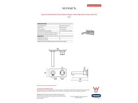Specification Sheet - Sussex Scala Bath Mixer Outlet System Straight 160mm Right Hand Chrome Lead Free