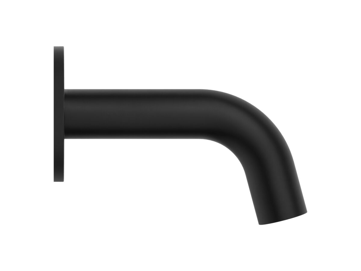 Supporting Image - Mizu Drift Wall Basin/Bath Outlet Curve Spout 110mm Matte Black (6 Star) Lead Free - Side