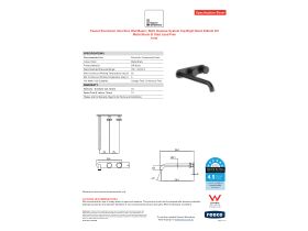 Specification Sheet - Faucet Strommen Vara Disc Wall Basin / Bath Hostess Tap System Right Hand 250mm Kit Matte Black (6 Star) Lead Free