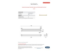 Specification Sheet - Sussex Scala Double Towel Rail 700mm LUX PVD Brushed Pure Gold