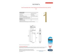 Specification Sheet - Scala Extended Basin Mixer 100mm Extended Pin PVD Brushed Gold (5 Star) Lead Free