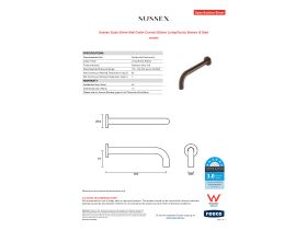 Specification Sheet - Sussex Scala 25mm Wall Outlet Curved 250mm Living Rustic Bronze (6 Star)
