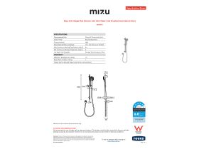 Specification Sheet - Mizu Drift Single Rail Shower with Wall Water Inlet Brushed Gunmetal (5 Star)