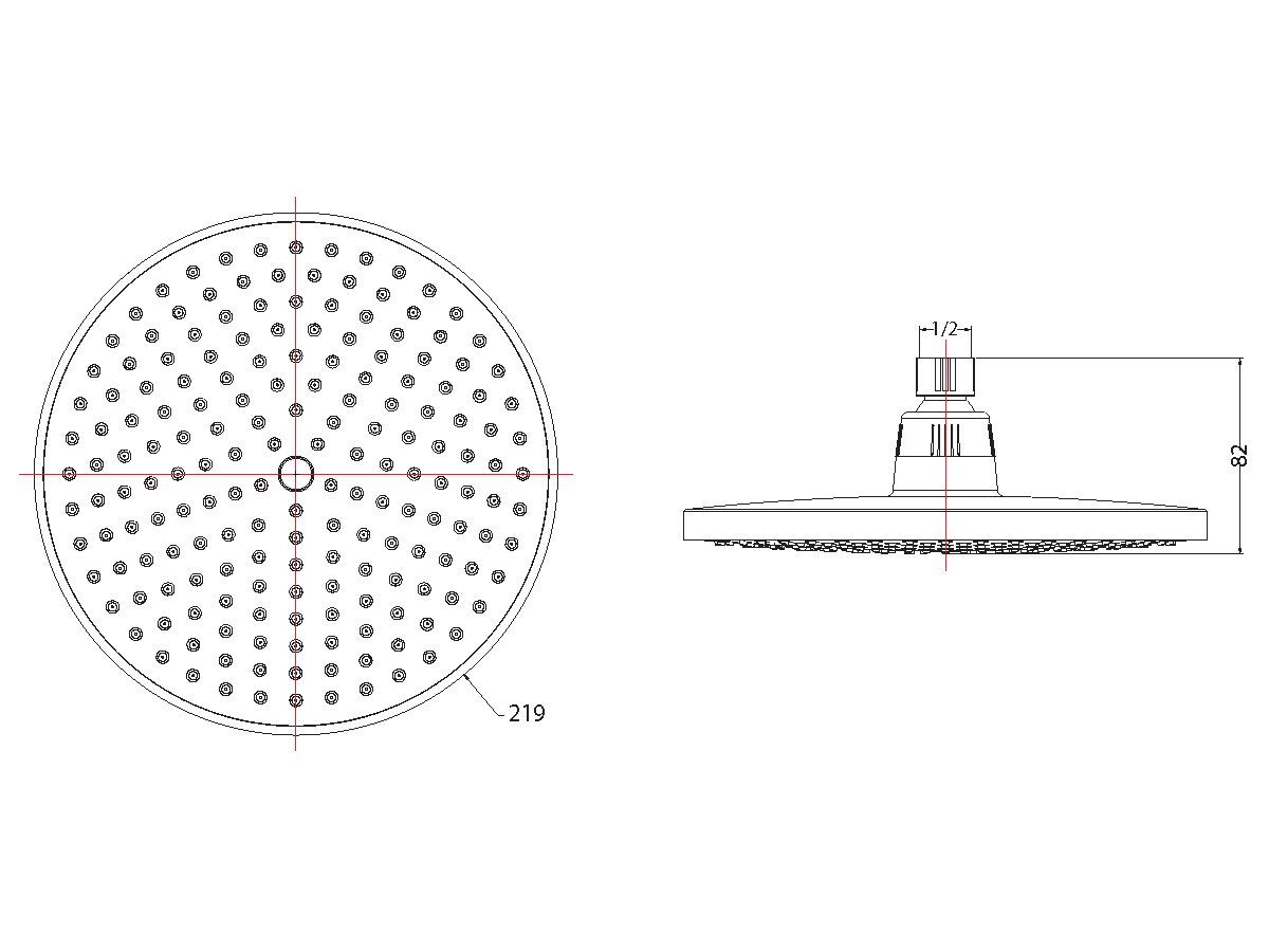 Posh Domaine Round Overhead Shower 220 Chrome (3 Star)