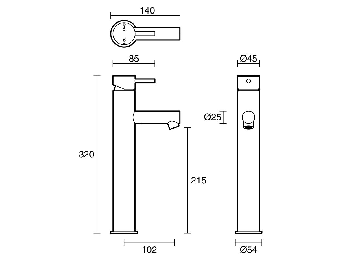 Sussex Scala Extended Basin Mixer Tap