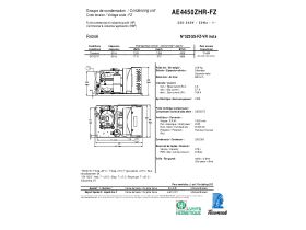 Specification Sheet - Tecumseh Condensing Unit AE4450ZHR-FZ1A