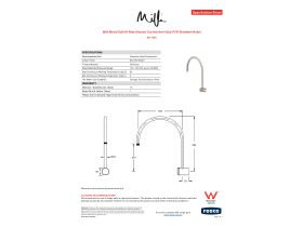 Specification Sheet - Milli Mood Edit Hi-Rise Shower Curved Arm Only PVD Brushed Nickel