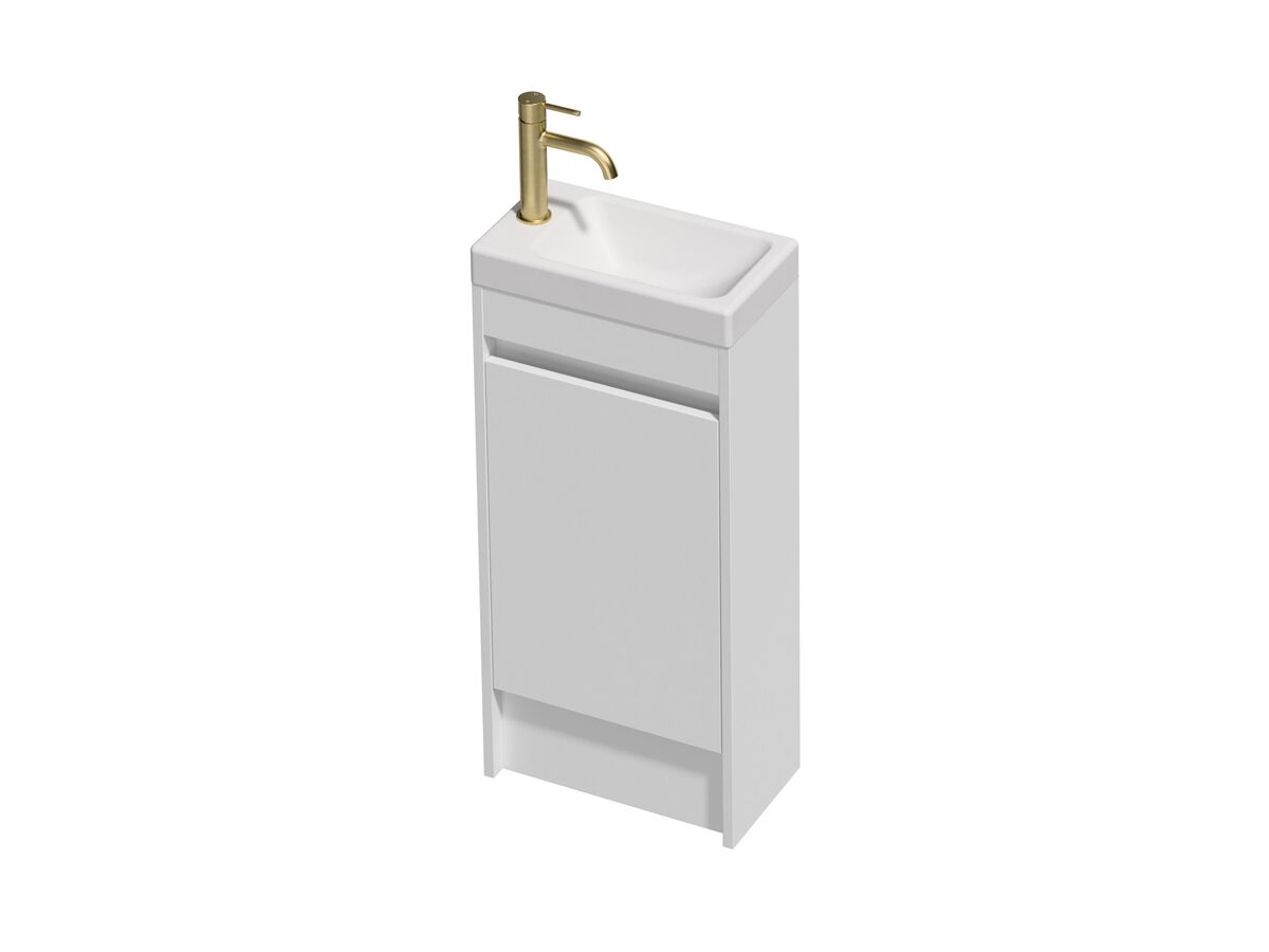 Posh Domaine Mini 400 1 Door Floor Standing Colour Console Top Matte White